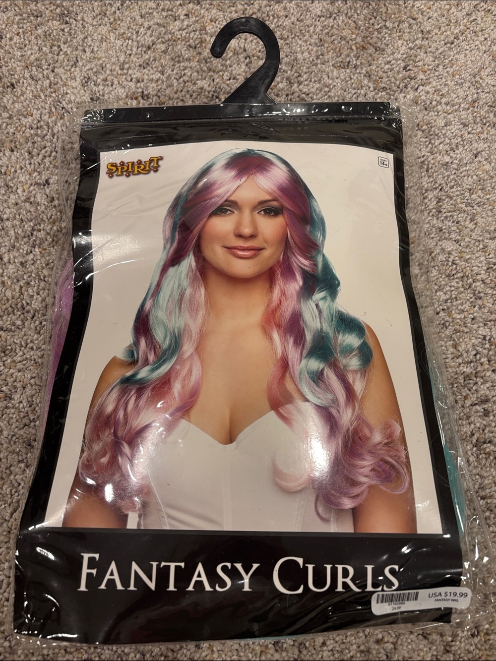 Spirit Fantasy Curls Women's Pastel Pink & Teal Long Wig